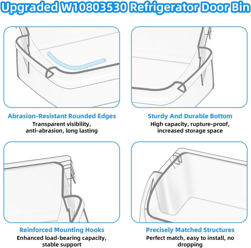 Alvar UPGRADED W10803530 W10582649 Door Shelf Bin WRT311FZDW01 Parts Compatible with Whirlpool Refrigerator Door Shelf AP5982593 PS11703474 WRT311FZDW00 WRT311FZDM00 WRT311FZDM01 WRT311FZDW02 Door Shelves - Image 4